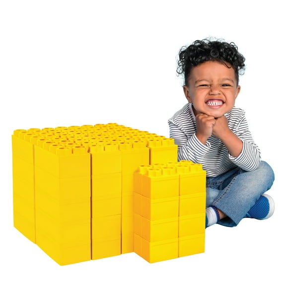 Jumbo Building Blocks - Yellow 48 pc Set for Kids Ages 3-8 for Indoor & Outdoor Play