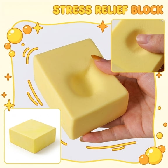 Jumbo Butter Block Squishy Toys, Realistic Simulated Yellow Cheese Squeeze Toys, Ultra Soft Slow Rebound Memory Foam Sensory Fidget Toys