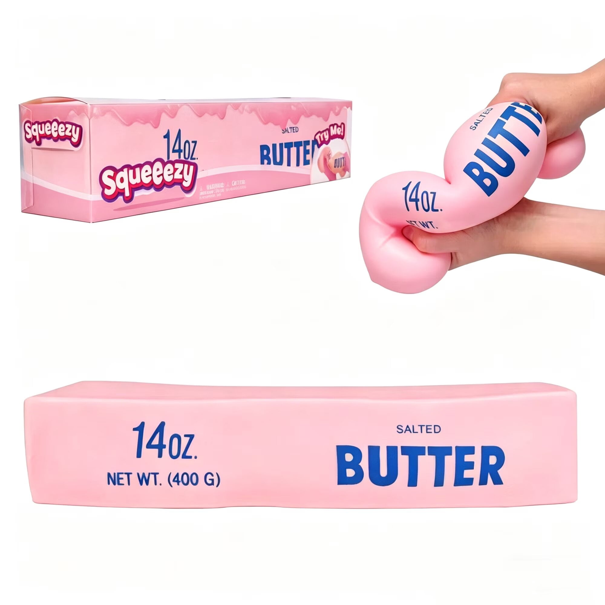 Jumbo Butter Squish Toys, 14oz Pink Taba Squish, Stress Balls, Gifts