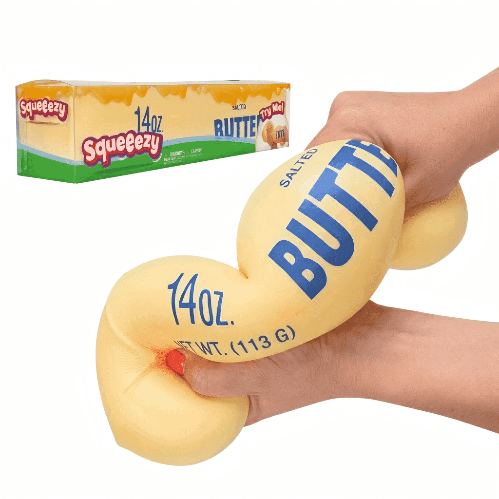 NEW Jumbo Butter Stick Squishy Toys - 14oz Slow Rising Squeeze Stress Ball Fidget for Stress Relief & Anxiety Relaxation