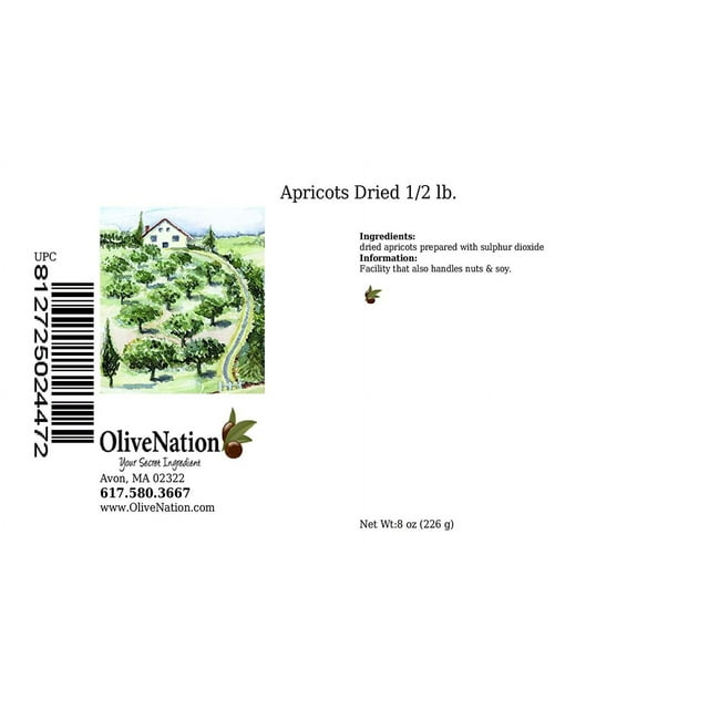 Jumbo California Blenheim whole dried apricots 1/2 lb