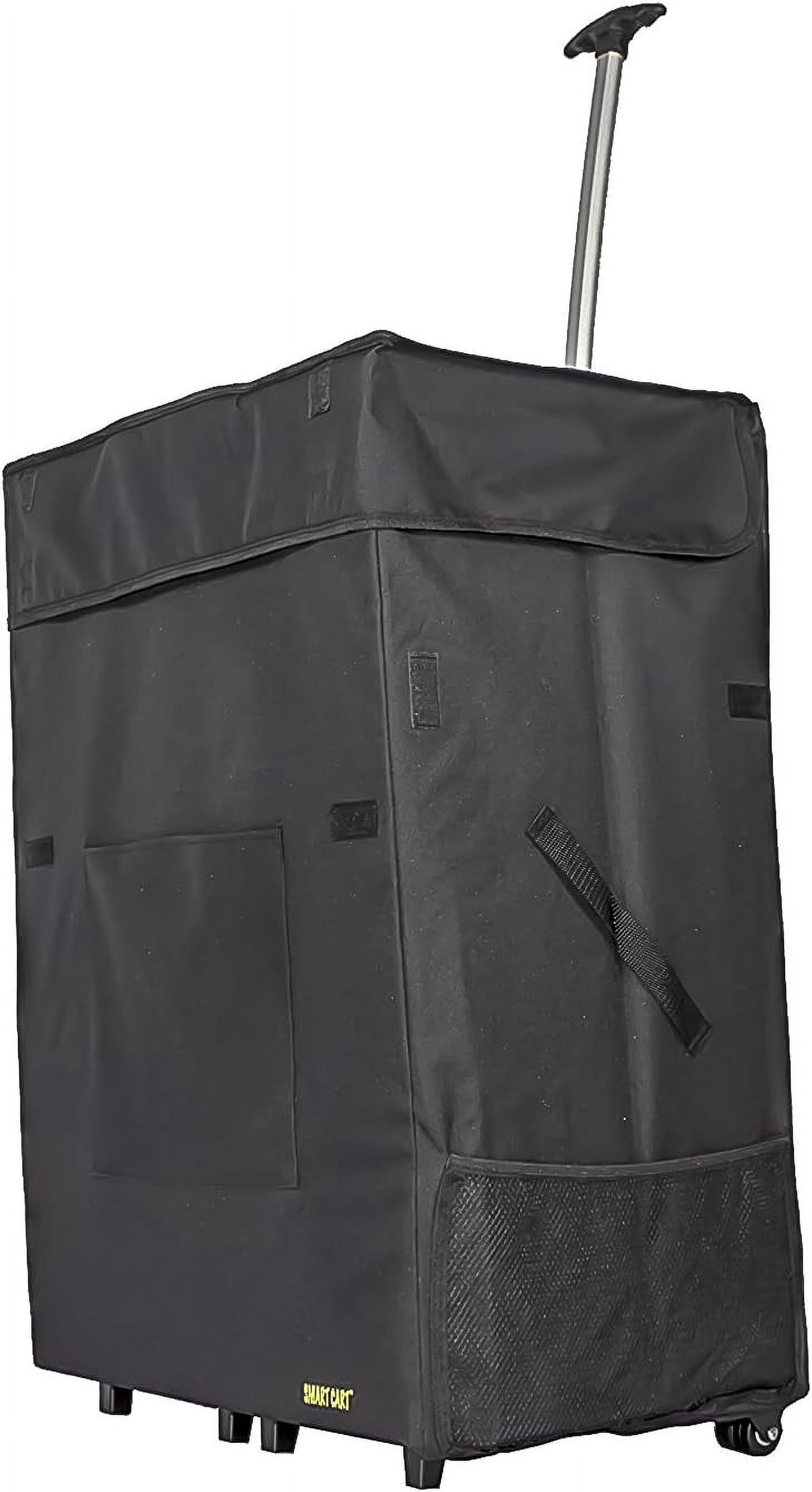 Jumbo Cart, Black Collapsible Rolling Utility Cart Basket Grocery Shopping Teacher Hobby Craft