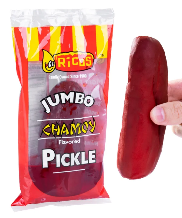 Jumbo Chamoy Pickle A dill pickle that takes salty, spicy, sweet, and