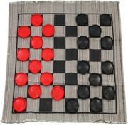 Jumbo Checkers Rug Game Classic Family Fun Kid Activity, Lightweight/Travel Friendly, Indoor/Outdoor
