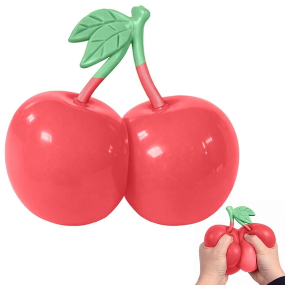 Jumbo Cherry Squishy Toy – Extra Large Slow-Rising Gel Fidget,Stress Relief Sensory Squeeze for Office Desk Decor,Calming Anxiety Gift for Adults Teens Kids