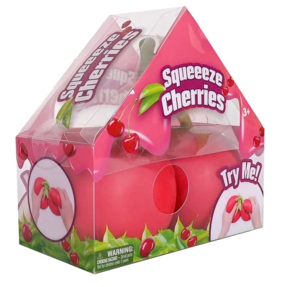 Jumbo Cherry Squishy Toy Slow Rising Fruit Squeeze Fidget Toy Big Realistic Cherry Stress Relief Sensory Toy for Kids Adults Birthday Party Gift 7inch Giant Fruit Squishies