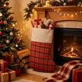 thumbnail image 1 of Jumbo Christmas Stockings,Holiday Hanging Bags Giant Red Black Buffalo Plaid Felt Stockings Hanging Gift For Xmas Tree Fireplace Mantel Home Holiday Party Decoration Gift, 1 of 6