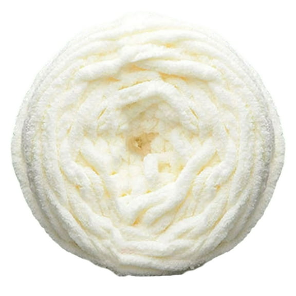 Jumbo Chunky Yarn for Hand Knitting - Super Thick Chenille Chunky Yarn for Crocheting - Extra Soft Bulky Fluffy Blanket Big Yarn 1 Jumbo Pack Super Chunky Knit Blanket Yarns Home Use(White,4.7x4.7")