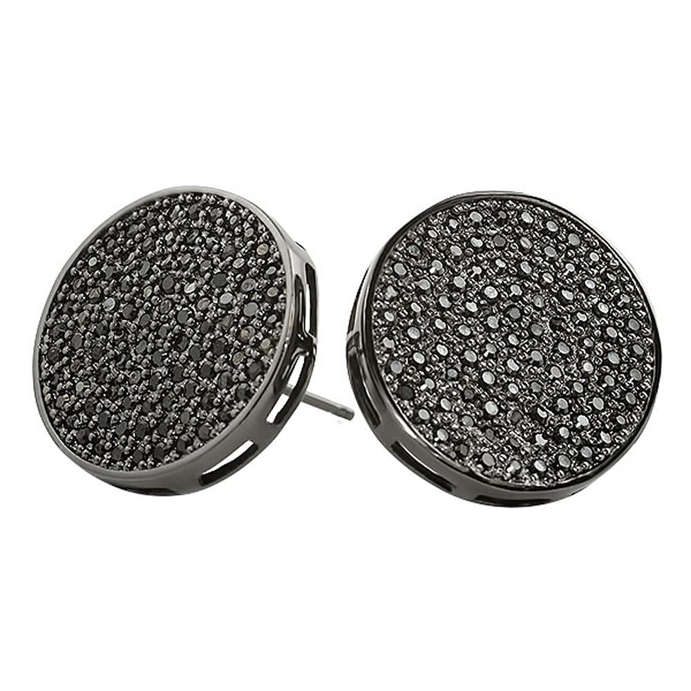HIPHOPBLING Jumbo Circle Black CZ Micro Pave Bling Bling Earrings