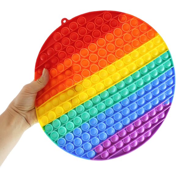 Jumbo Circle Bubble Pop Fidget Toy - Cute Silicone Push Poke Bubble Wrap Fidget Toy - Press Bubbles to Pop - Bubble Popper Sensory Stress Toy OT