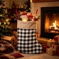 thumbnail image 1 of Jumbo Classic Plaid Christmas Stockings Candy Gift Storage Bag, 17"x34" Large Capacity Vintage Hanging Gift Socks for Xmas Tree Fireplace Mantel Home Holiday Party Decoration Foldable Storage, 1 of 6