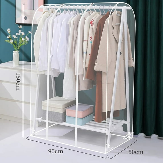Jumbo Clothes Cover with zipper Stereoscopic Transparent Garment Outer Panding Dress Coat Wardrobe Rack Storage Large Big Cover