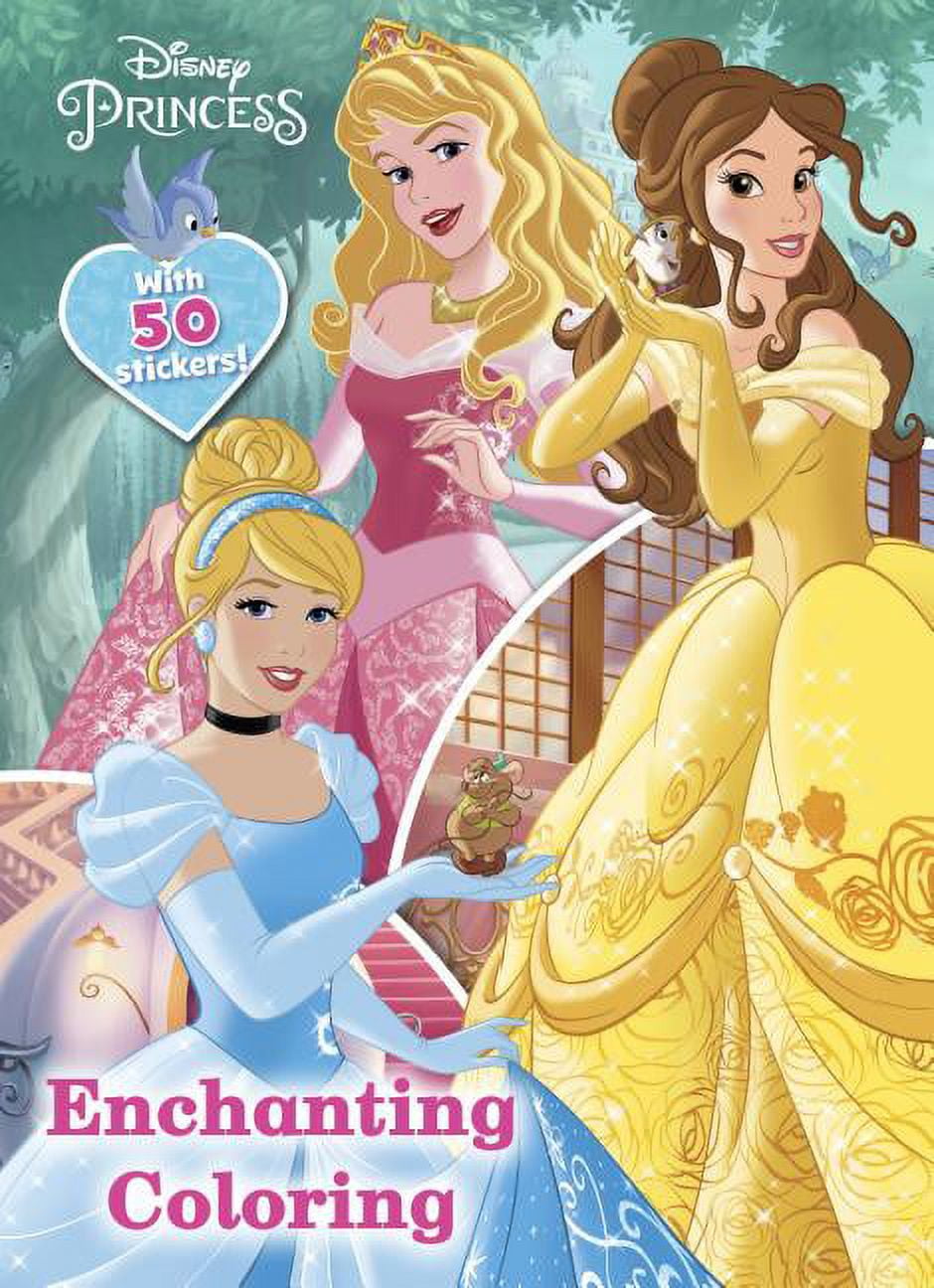 Jumbo Coloring Book W/ 5 Stickers: Disney Princess Enchanting Coloring ...