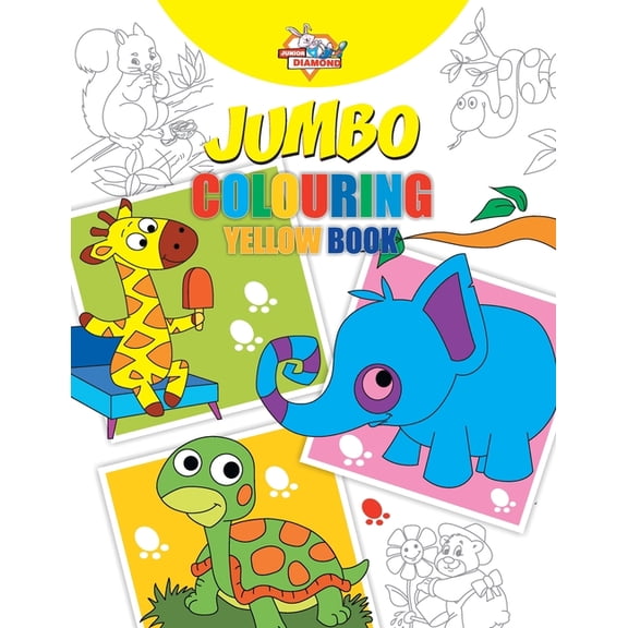 Jumbo Colouring Yellow Book for 4 to 8 years old Kids Best Gift to Children for Drawing, Coloring and Painting, (Paperback)