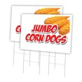 thumbnail image 1 of Jumbo Corn Dogs 2 Pack Of 24" x 36" Yard Sign & Stake | Advertise Your Business | Stake Included Image On Front Only | Made in The USA, 1 of 3