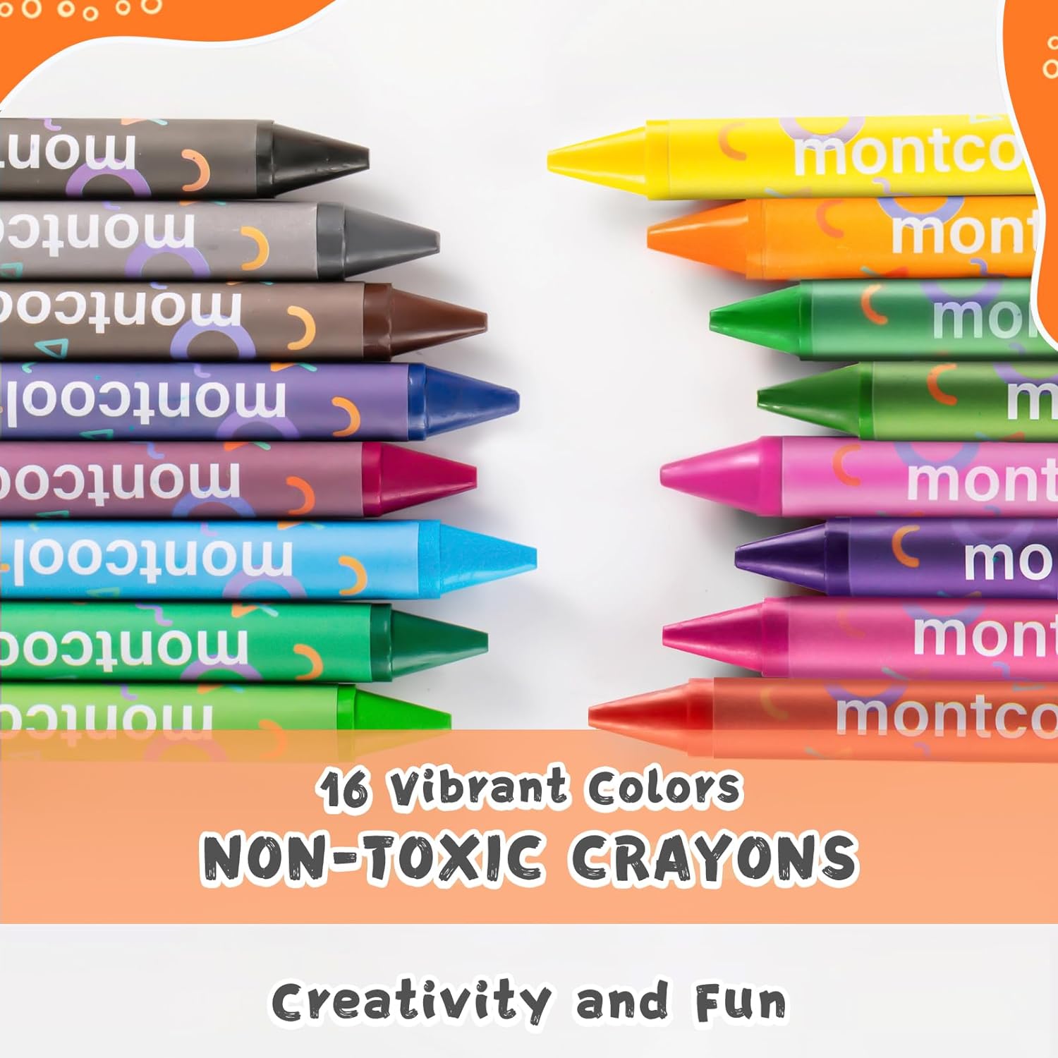 Jumbo Crayons For Toddlers, 16 Colors Non Toxic Washable Crayons For