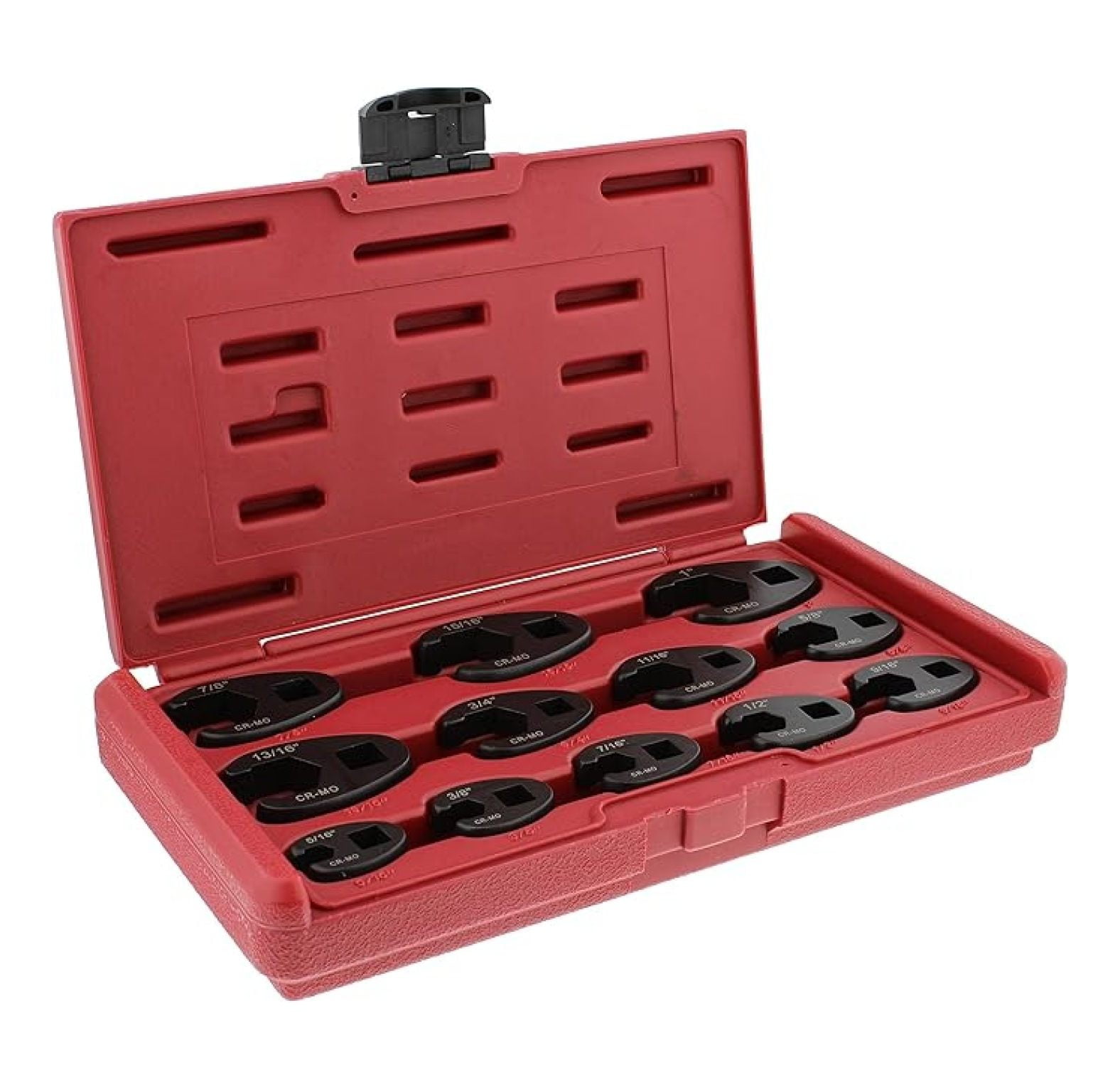 Jumbo Crowfoot Wrench Set SAE 12-Piece - 3/8 & 1/2 Drive Flare Nut Wrenches - Auto Repair Tool Kit for Mechanics & DIY