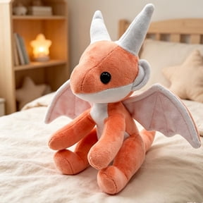 Jumbo Cuddle Dragon, Cute Stuffed Dragon Doll with Wings and Horns, Soft Cuddle Toy for Kids Birthday Gift, Nursery Bedroom Home Decor, Orange