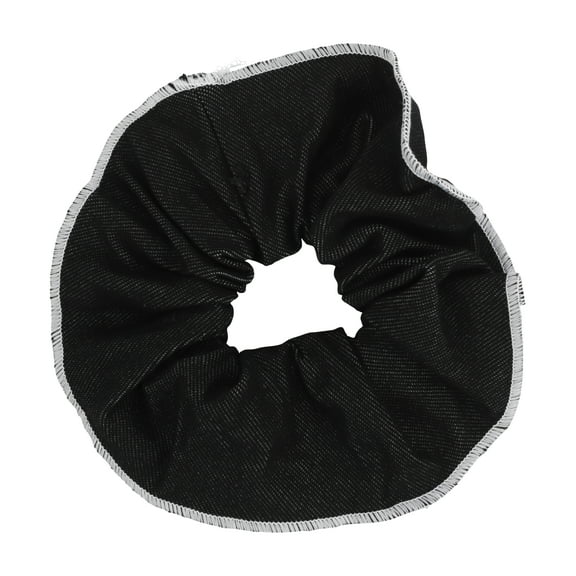 Motique Accessories Jumbo Denim Scrunchie Hair Tie - Black Edgestitch