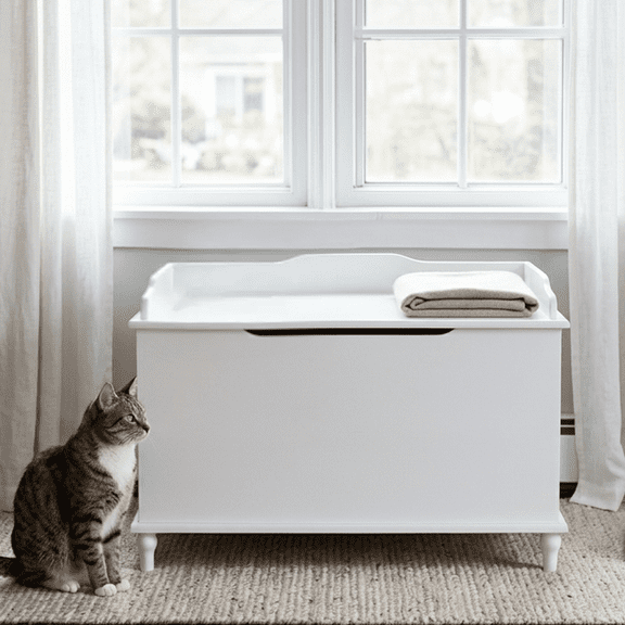 Jumbo Designer Catbox Litter Box Enclosure in White