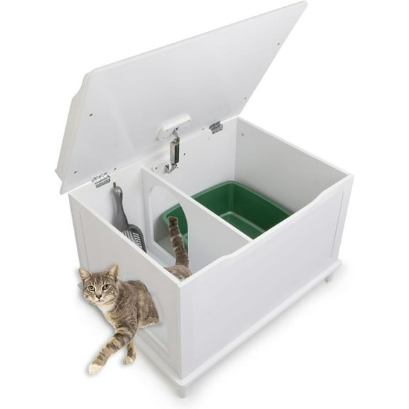 Jumbo Designer Catbox Litter Box Enclosure in White
