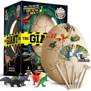 Piano Potato Giant Dinosaur Dig Kit for Kids - Jumbo 7-Inch Dino Egg Excavation Toy with 12 Dinosaurs & Tools, STEM Science Educational Gift Ages 6-12