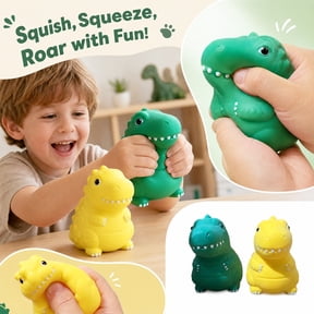 Jumbo Dinosaur Squishy Toys - Slow Rising Random Style Squeeze Toy, Fun Sensory Fidget for Kids, Stress Relief, Playtime, Travel and Party Favor Bags
