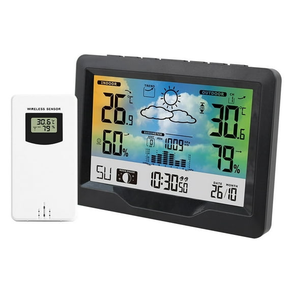 Jumbo Display Weather Station Clock with 5-Day Forecast and Backyard Sensor