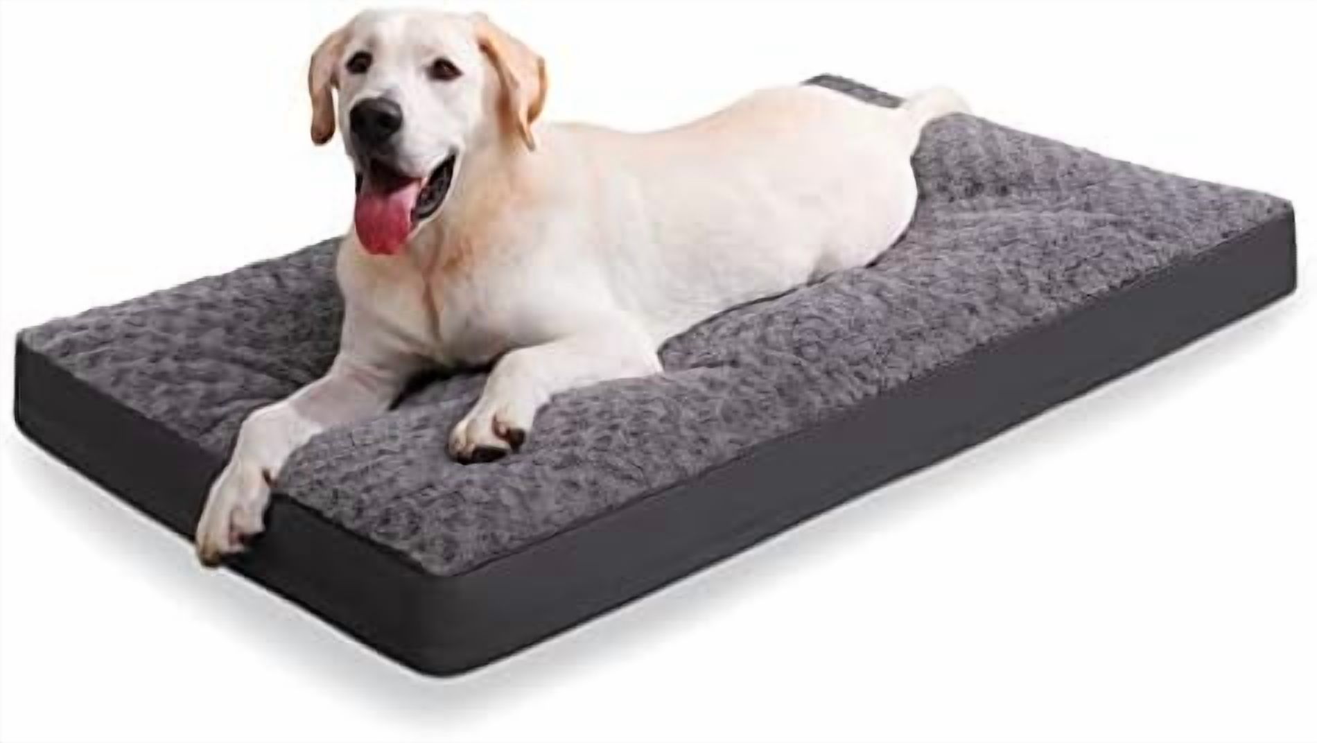 Jumbo Dog Crate Bed - Waterproof, Rose Velvet, Soft Fluffy for Extra ...