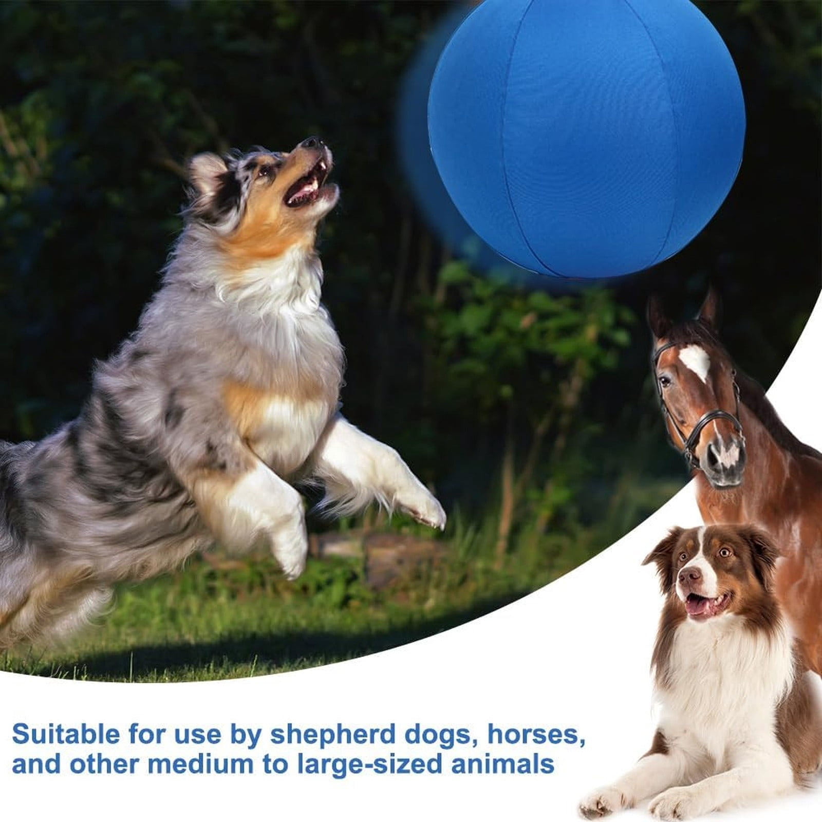 Jumbo Dog Herding Ball Inflatable Giant Dog Toy Durable Anti Tear Calming Exercise Ball with Cover Pump for Large Medium Small Dogs Training Play 25–55cm