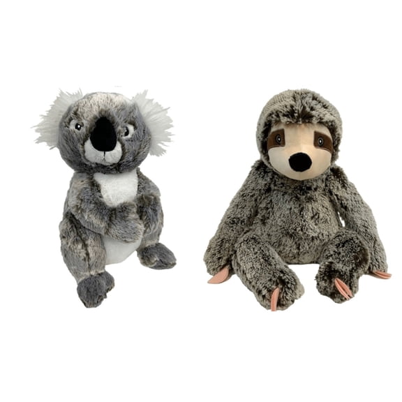 Jumbo Dog Toys Soft Stuffed Plush Cuddle and Play Animal Themes for All Breeds (Koala & Sloth Combo)