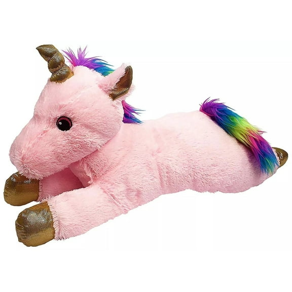 Jumbo Dog Toys Soft Stuffed Plush Cuddle and Play Animal Themes for All Breeds (Pink Unicorn)