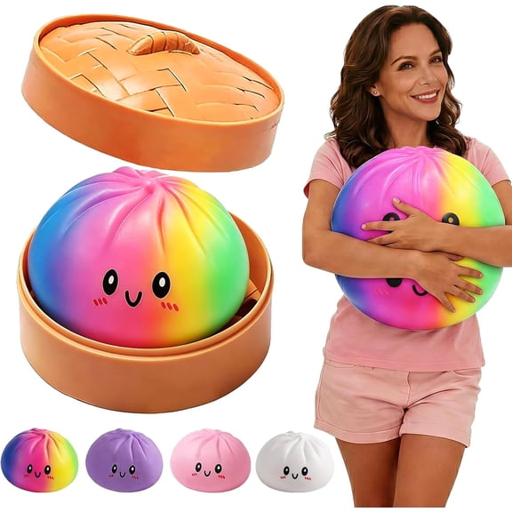 Jumbo Dumpling Stress Relief Squishy, 4/6/10 Inch Soft Squeeze Anxiety Fidget for Adults