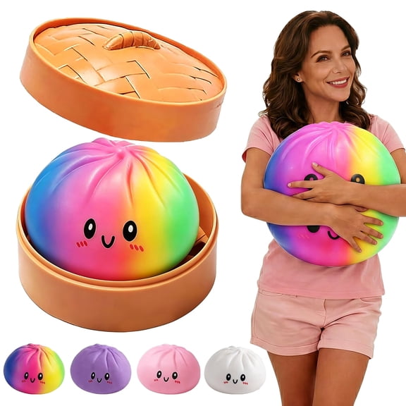 Jumbo Dumpling Stress Relief Squishy, 4/6/10 Inch Soft Squeeze Anxiety Fidget for Adults