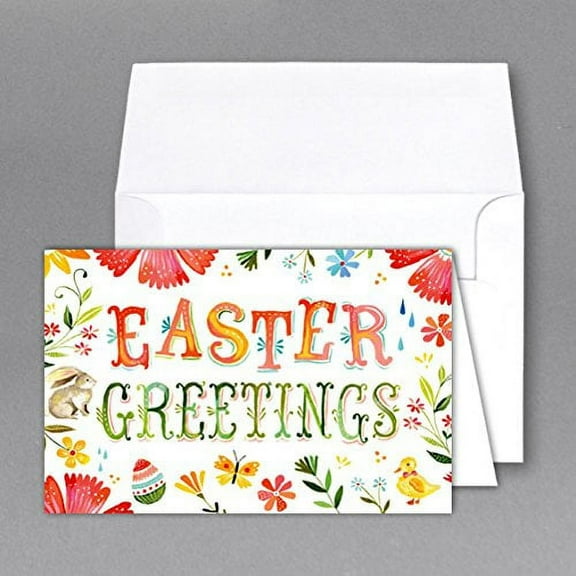 Jumbo "Easter Day" Card & Envelope - 5.5" x 8.5" Card Size When Folded - Scored for Easy Folding - 2 Per Pack (B)