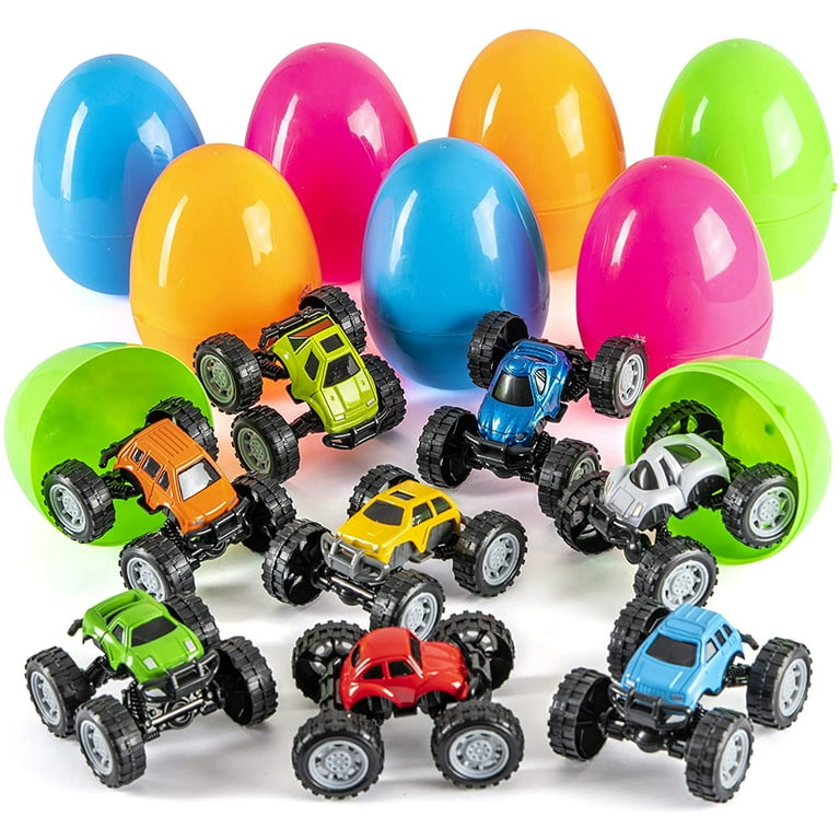 Prextex Big Colored Jumbo Easter Eggs with DIY Monster