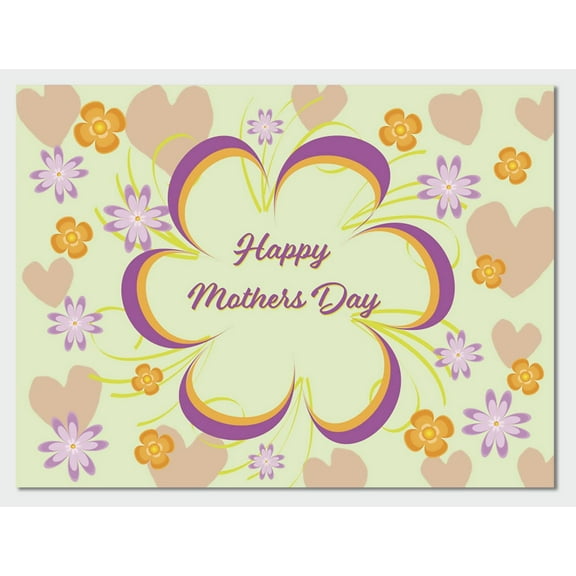 Jumbo Extra-Large Mothers Day Greeting Card - Spring Flowers - Blank on the Inside - With Envelope 11.75" x 9" - Single