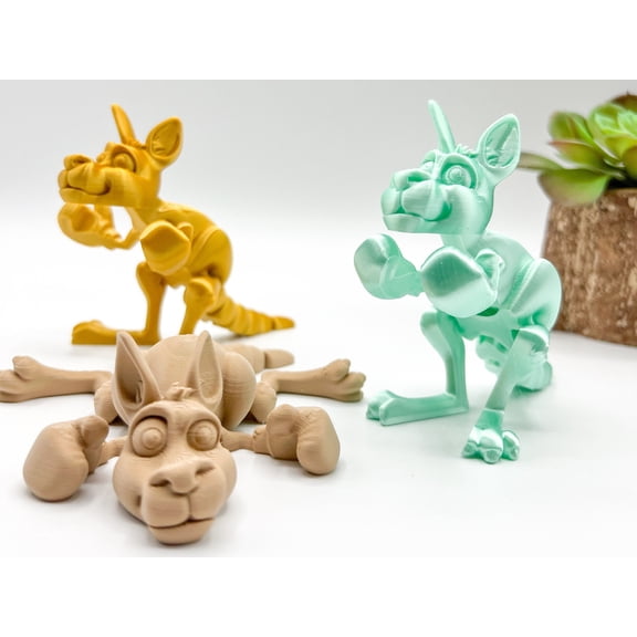 Jumbo Fidget Boxing Kangaroos | Flexible Articulating Friendly Companion
