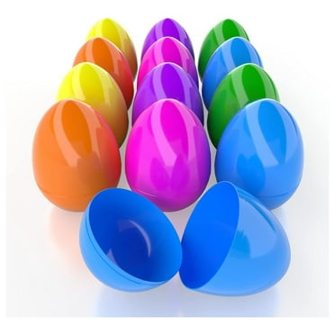 Jumbo Fillable Easter Eggs Colorful Bright Plastic Easter Eggs, Perfect for Easter Egg Hunt, Surprise Egg, Easter Hunt, Assorted Colors, 6" Giant Fillable Eggs (-Pack)