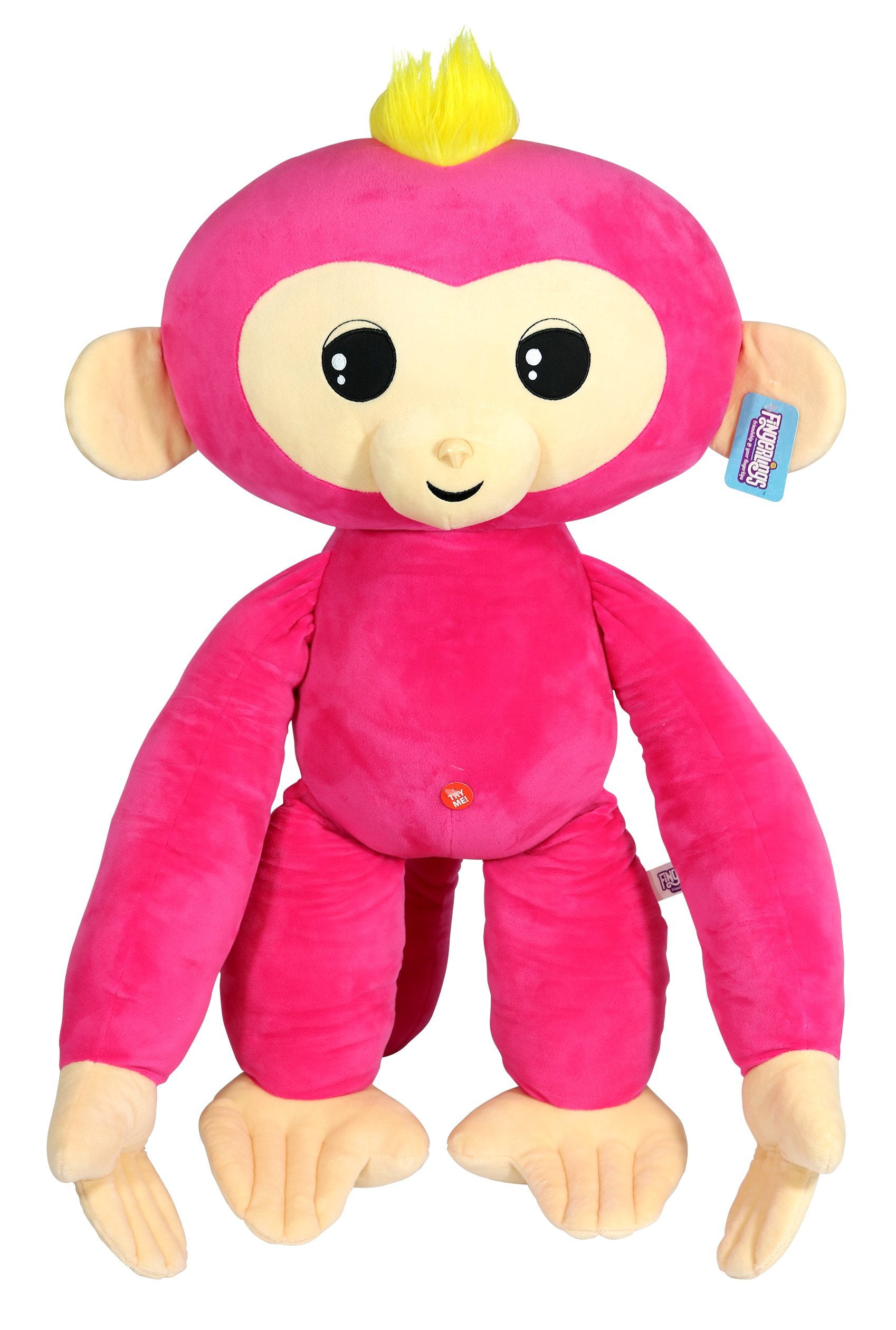 Fingerlings Bella Singe rose en peluche douce avec bras et jambes