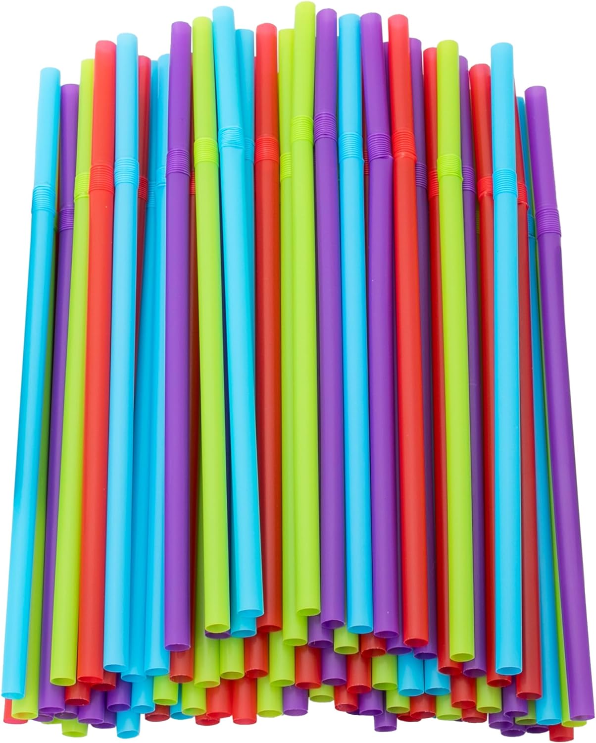 Jumbo Flex Straws Bright Multicolored Bendy and Flexible Straws