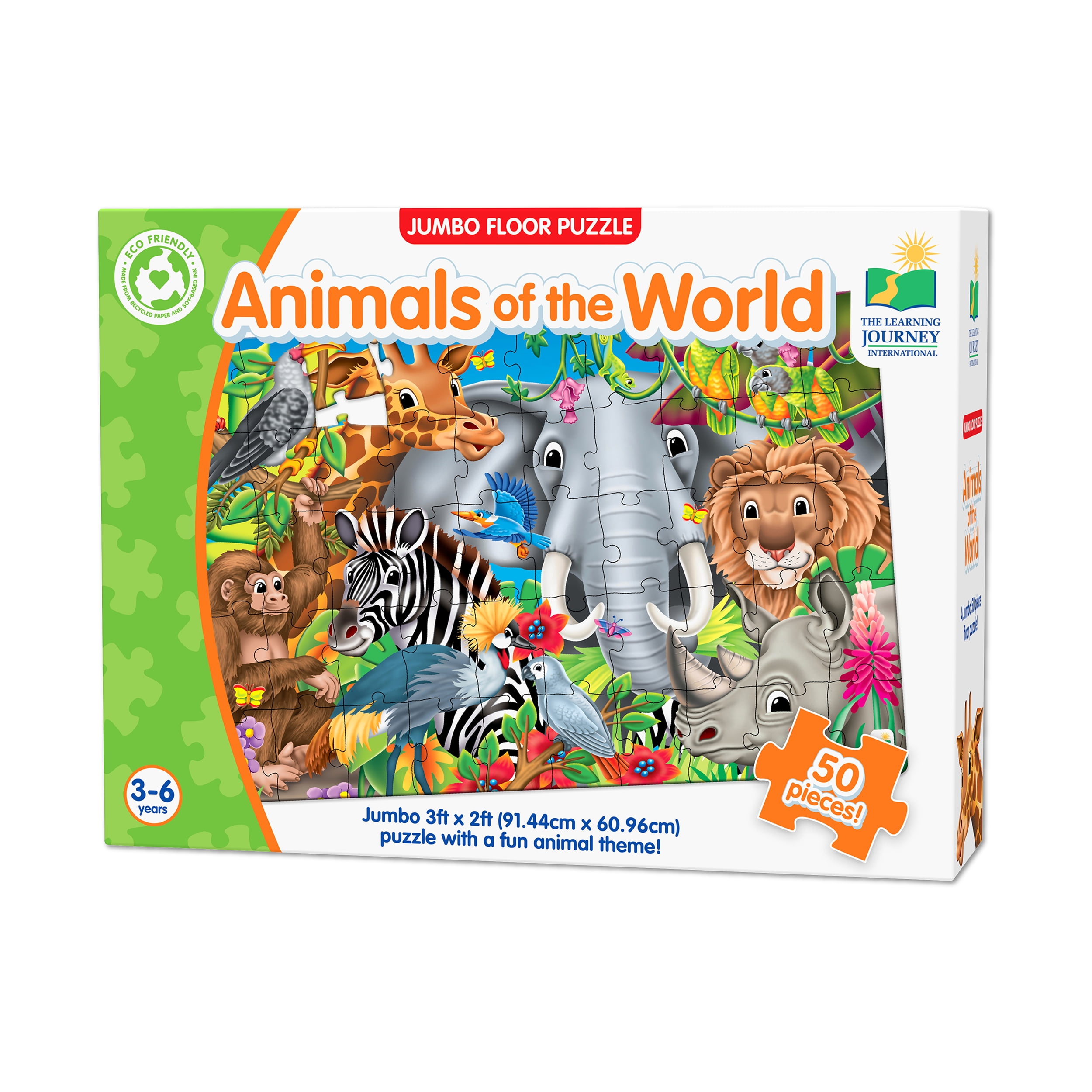 Jumbo Floor Puzzles, Animals of the World - Walmart.com