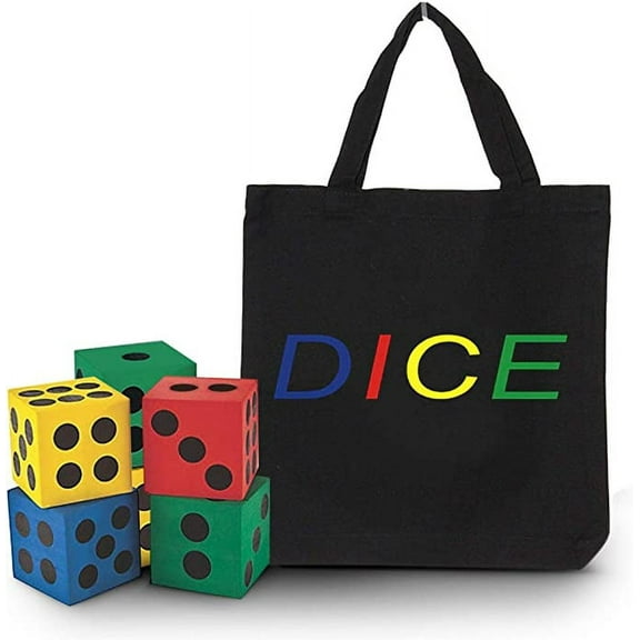 Jumbo Foam Dice - 6 Giant Foam Dice - Assorted Colors