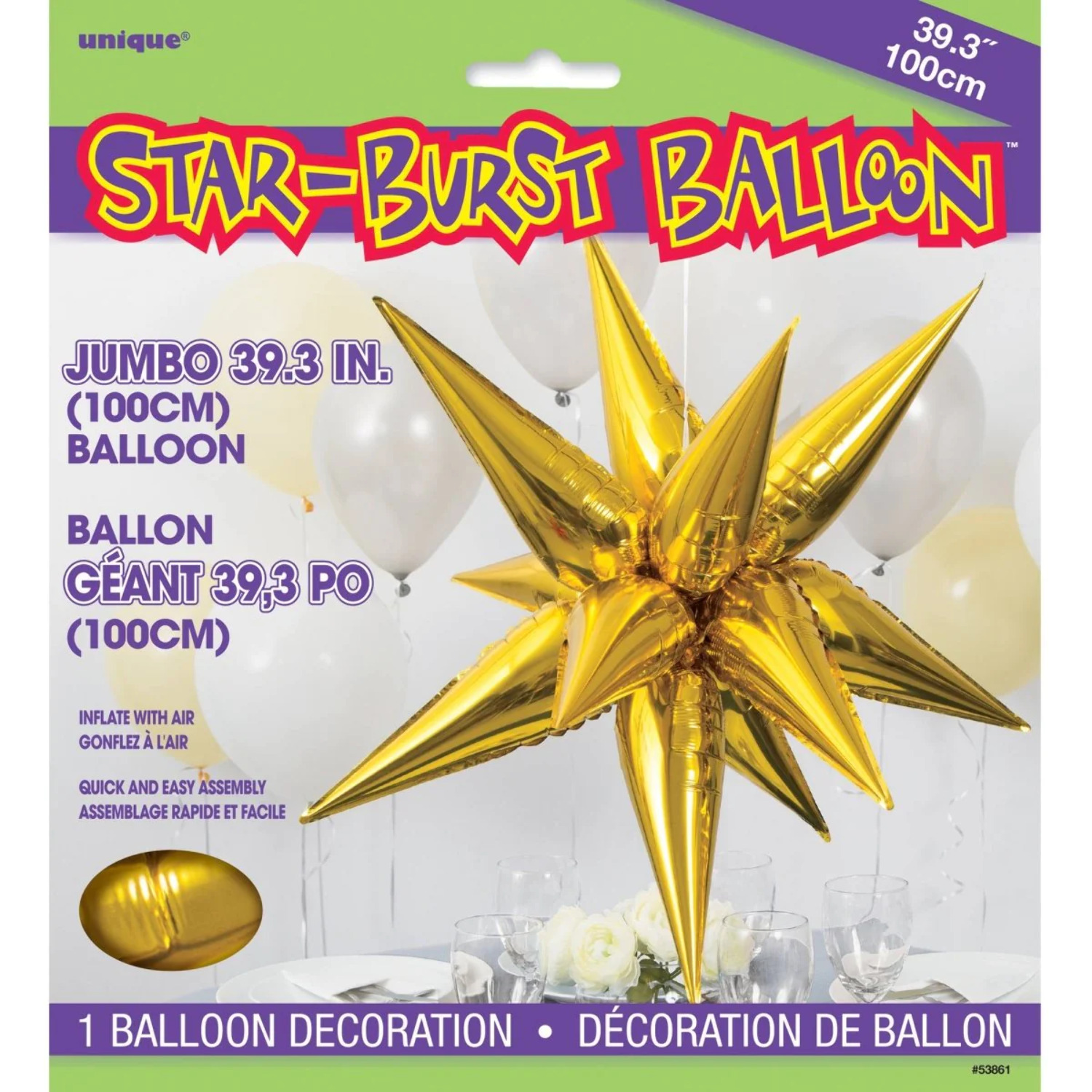 Jumbo Foil 12 Point Star Balloon, 40 in, Gold, 1ct - Walmart.com