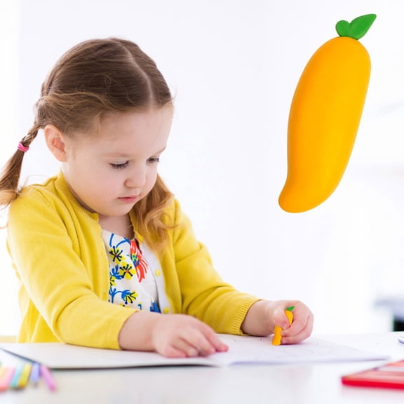 Jumbo Fruit Shaped Erasers (3-Pack) - Cute Carrot, Strawberry & Mango Large Erasers for Kids, School & Stationery
