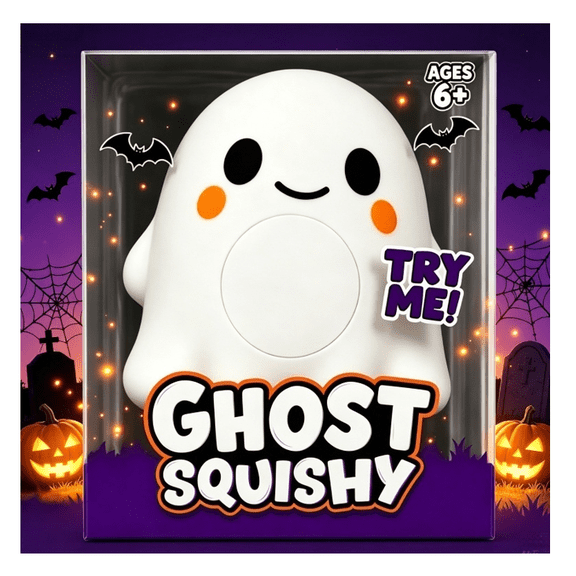 Jumbo Ghost Squishy Toy, Slow Rebound Ghost Fidget Figure, Portable Stress Relief Toy for Travel, Classroom & Office Use