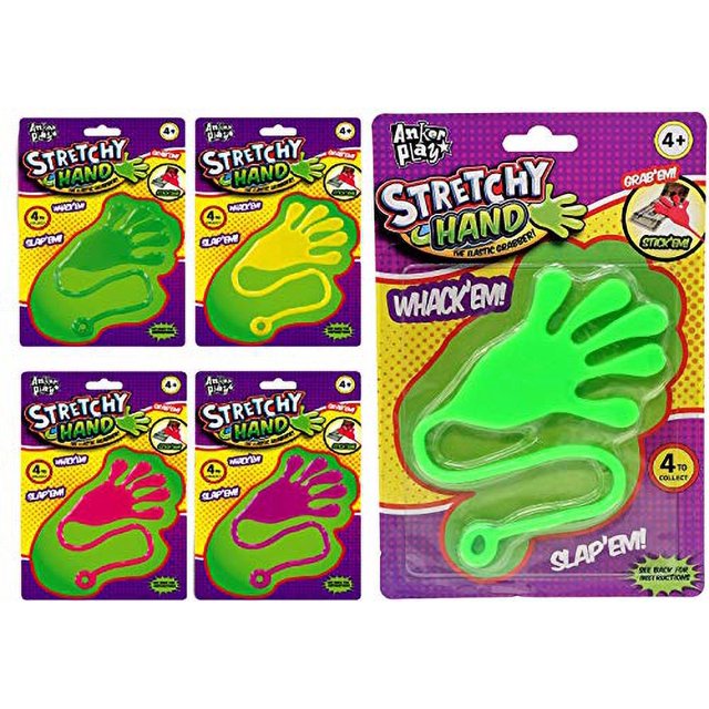 Jumbo Giant Sticky Hand for Kids Stretchy Snap Toys (Pack of 4) by Fun