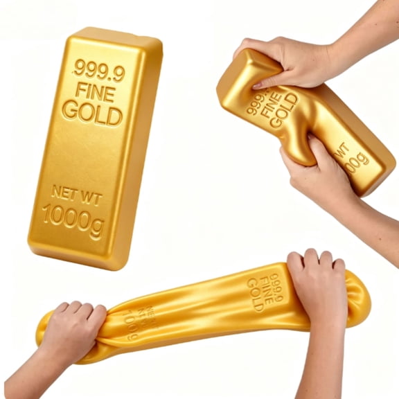 Jumbo Gold Bar Squishies,Realistic Slow Rising Squeeze Gold Bar Sensory,Stress Ball Fidget Toy for Stress Relief & Anxiety Relaxation