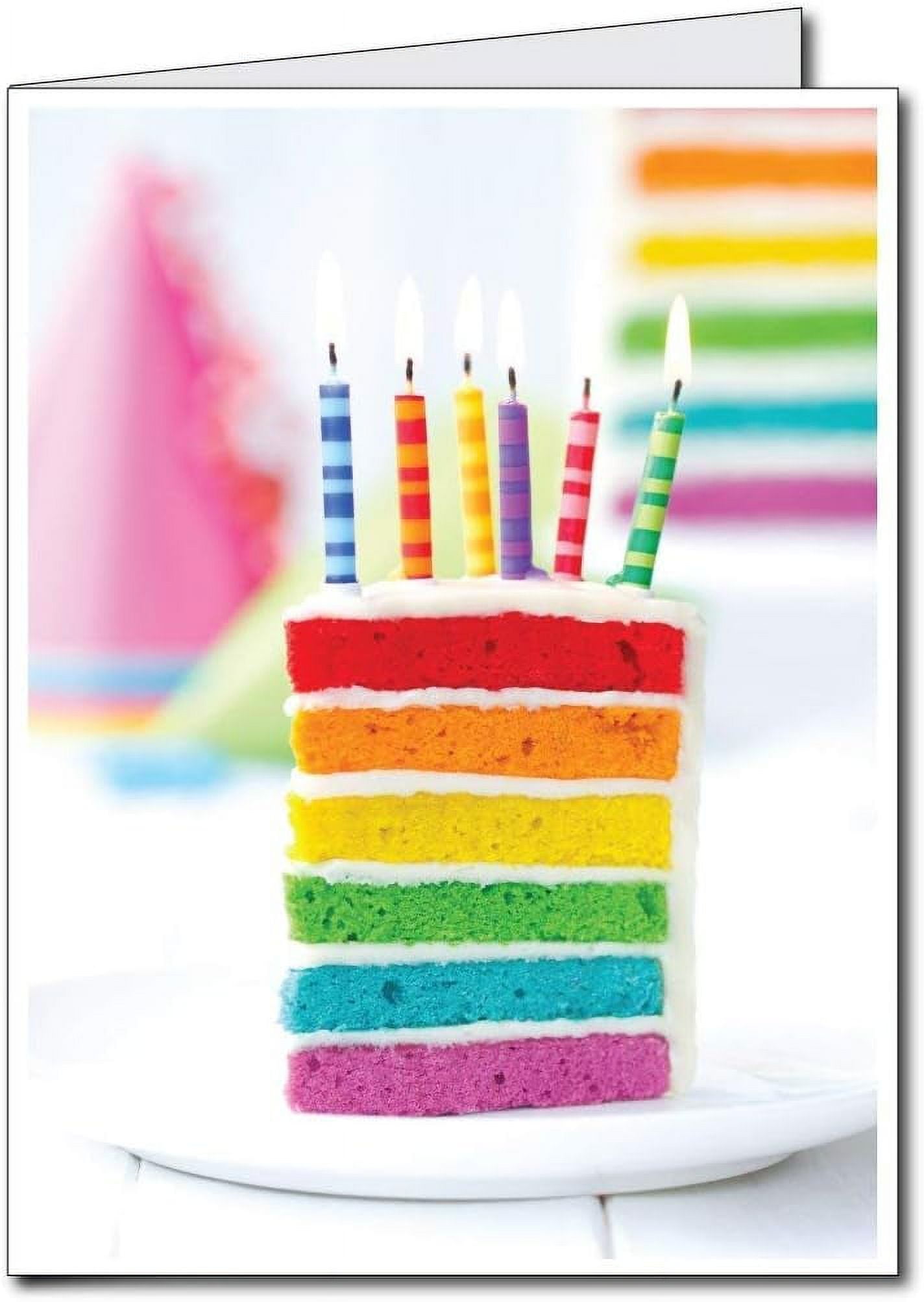 Jumbo Greeting Cards 2 feet x 3 feet Rainbow Birthday Card Slice of rainbow birthday cake