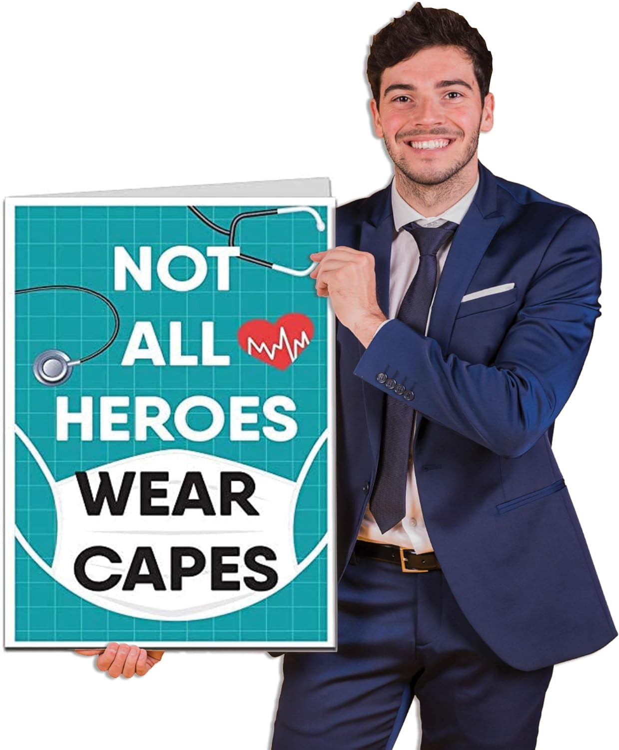 Jumbo Greeting Cards Giant Medical Thank You Card (Not All Heroes Wear